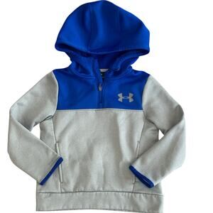 UNDER ARMOUR Boys Storm Gray Blue Zipper Hoodie Size YXS
